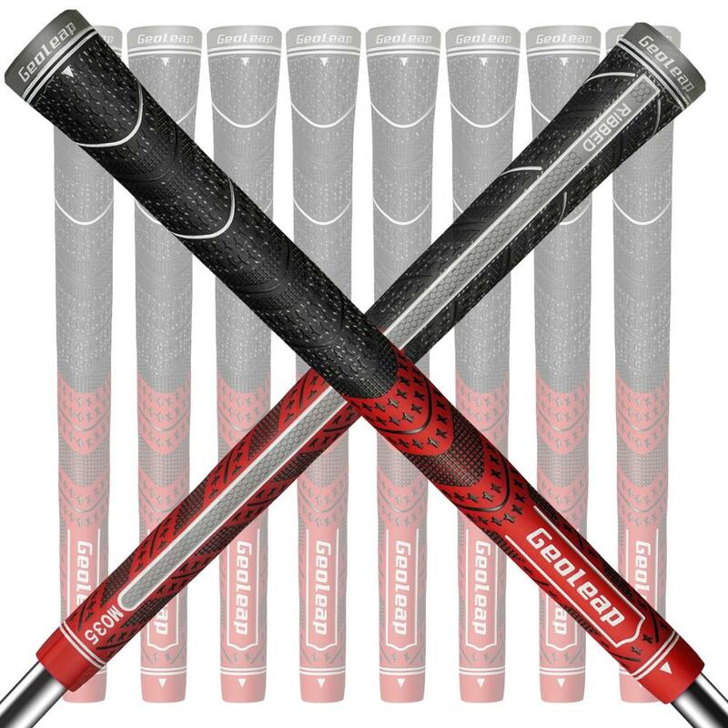 Geoleap  Golf Grips  Back Rib Multi Compound Rubber and Cord Hybrid Golf Club Grips 10pcs Standard/Mdisize, 5 Colors Optional.