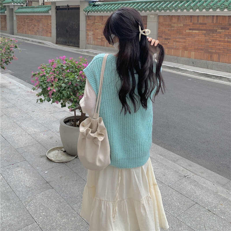 Vestido de otoño coreano para mujer, vestido elegante de manga larga con volantes versátiles, ajustado, con cierre de cintura, reducción de edad, 2021
