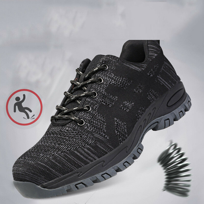 Zapatos De Seguridad con punta De acero para hombre, calzado De trabajo Unisex De malla De aire transpirable, estilo Militar