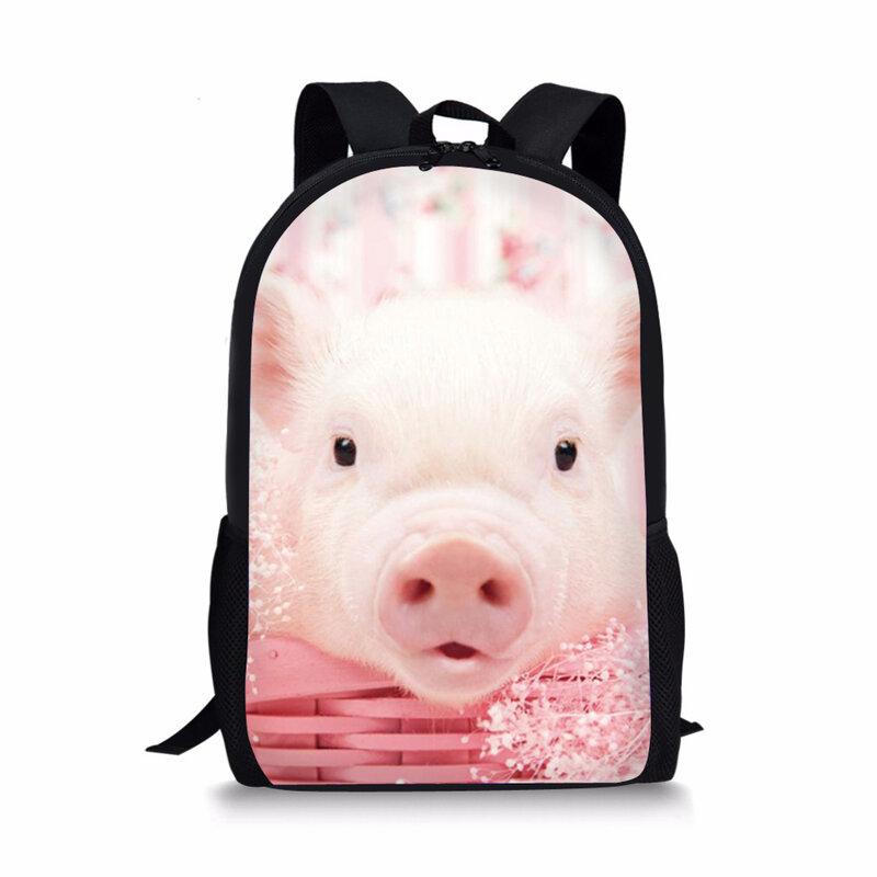 Kids Fashion Backpack The Little Pigs Pattern Children's School Bag Kawaii Animal Toddler School Bags Women Backpacks