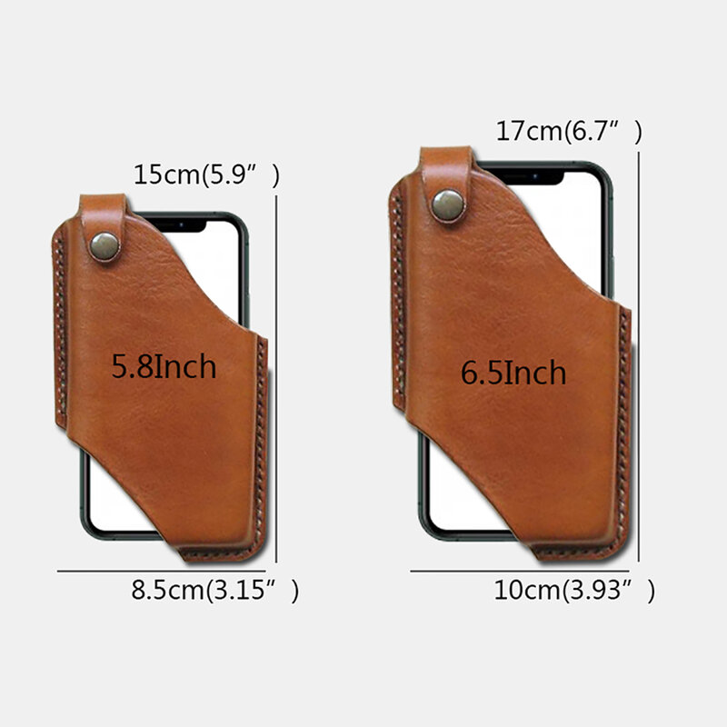 Men's Cell Phone Holster, Leather PU Leather Waist Bag Universal Protection Case to Prevent the Loss of Cell Phones Purse Wallet