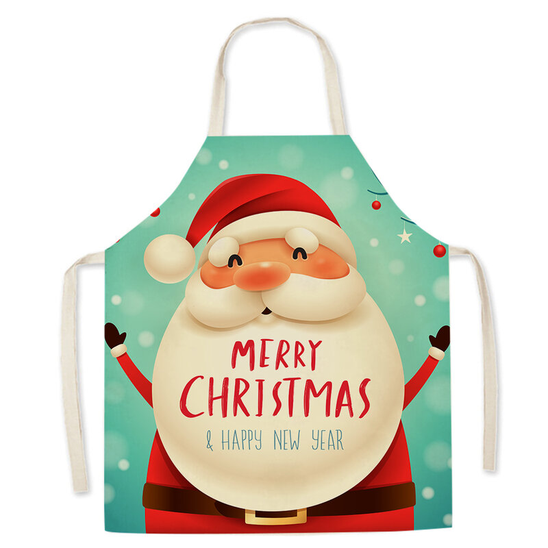 Delantal navideño de Papá Noel, adornos navideños para el hogar, cocina, Año Nuevo, 2021, 2022