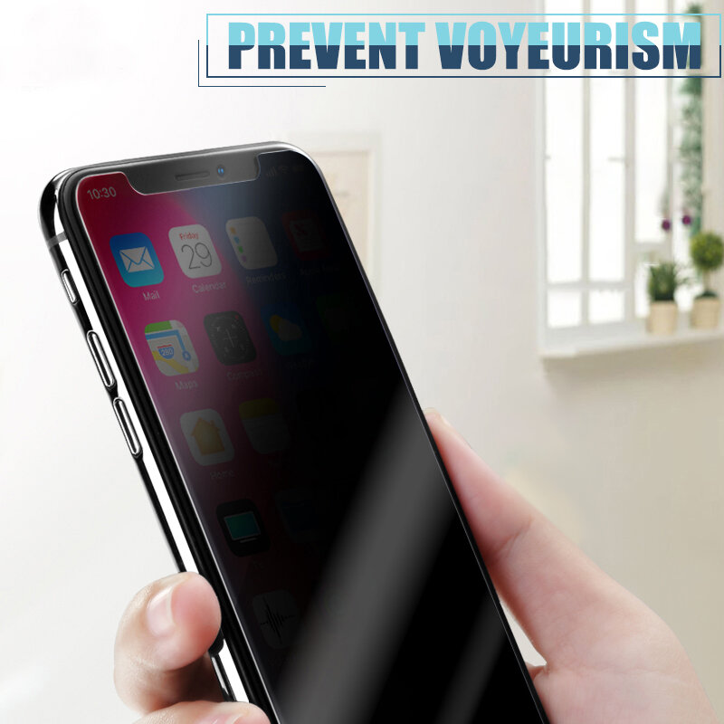Protector de pantalla de vidrio templado antiespía para IPhone, película protectora de privacidad para IPhone 1312 Pro, X, XR, XS, 11 Max, 6, 6s, 7, 8 Plus, 1-2 Uds.