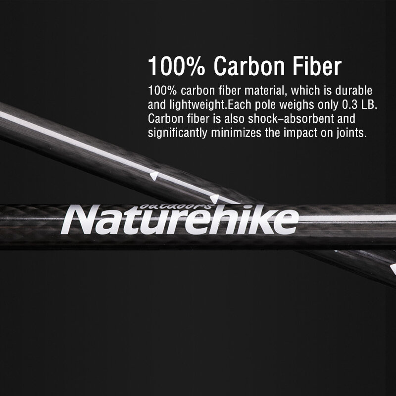 Naturehike-Bastones plegables ultraligeros de fibra de carbono, bastones de senderismo, para correr