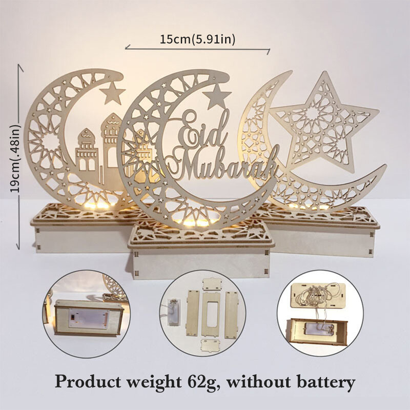 شموع LED لعيد مبارك ، زينة للاستخدام المنزلي ، إضاءة العطلات ، رمضان ، عيد مبارك