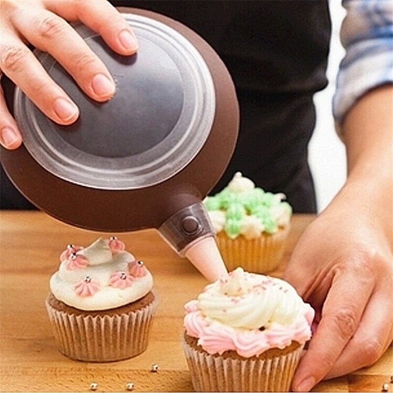Kit de 3 bocais de silicone para muffins, para decoração de bolos, cupcakes, em creme, não tóxico, durável, ecológico