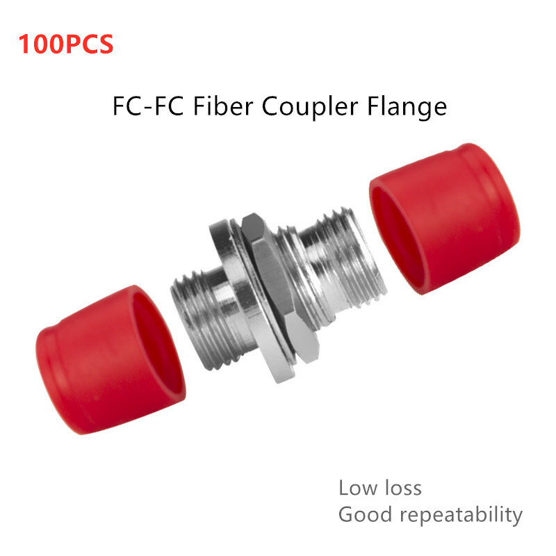 100 PCS Low Loss FC-FC อะแดปเตอร์ไฟเบอร์ออปติกขนาดเล็ก D ประเภทหน้าแปลน Coupler FC To FC ไฟเบอร์ออปติก optical Attenuator