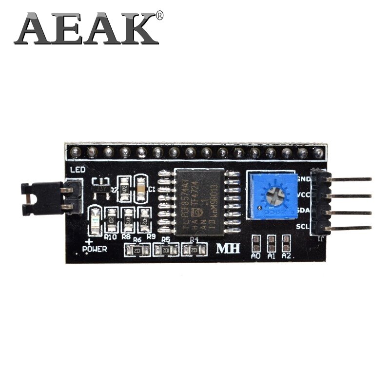 AEAK-Módulo de pantalla azul LCD de 16x2 caracteres, controlador HD44780, luz negra azul, LCD1602, 1602, 1 unidad