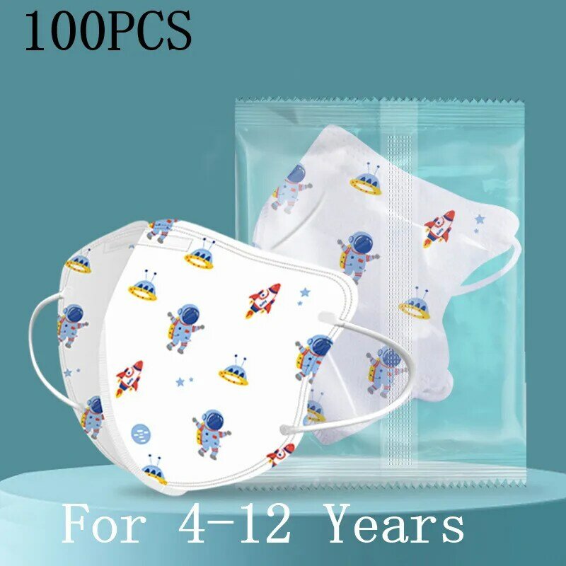 Children KN95 Mouth Mask 4 Layer Breathable Face Mask 4-12 Years Cartoon Printed Protective Masks FFP2 KN95 Mascarillas Niños