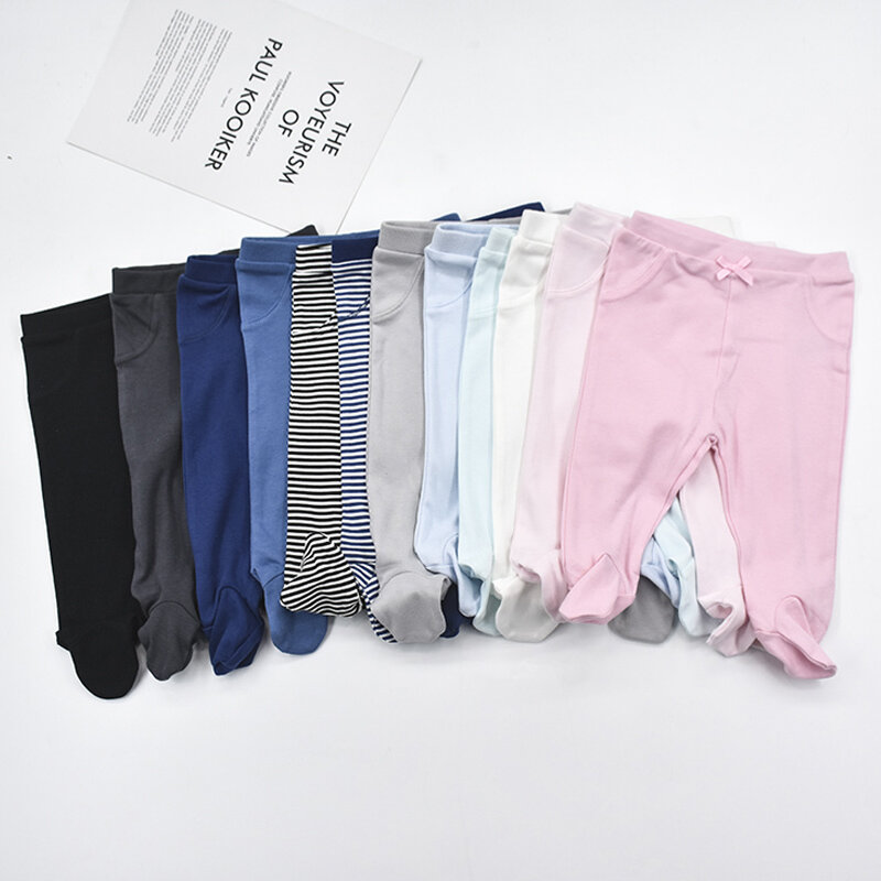 Pantalones de algodón para recién nacido, pantalón Unisex de cintura elástica sólida para bebé, niño, niño, bebé, niña, novedad