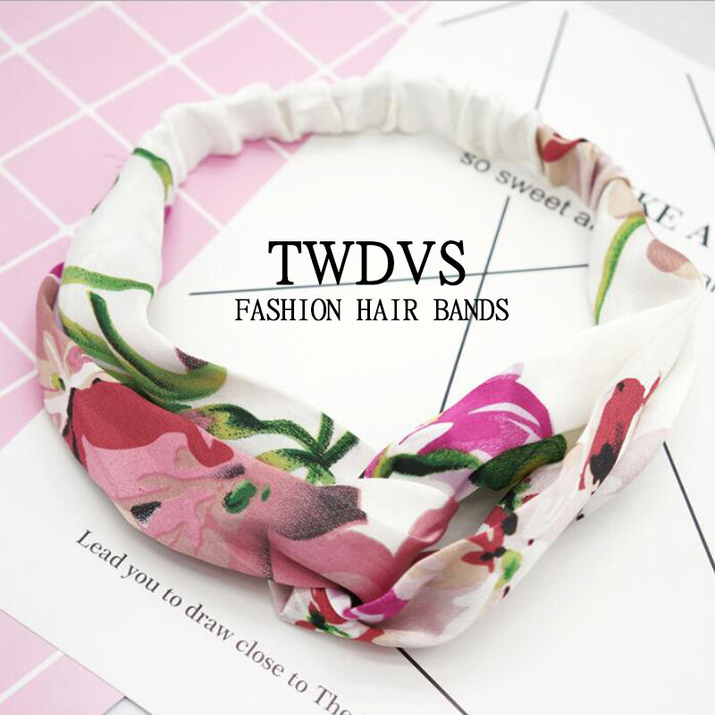TWDVS Women Rabbit Ear Headband Vintage Cross Knot Bows Hairband Head Band Elastic Girl Turban Hair Accessories Lady Headband