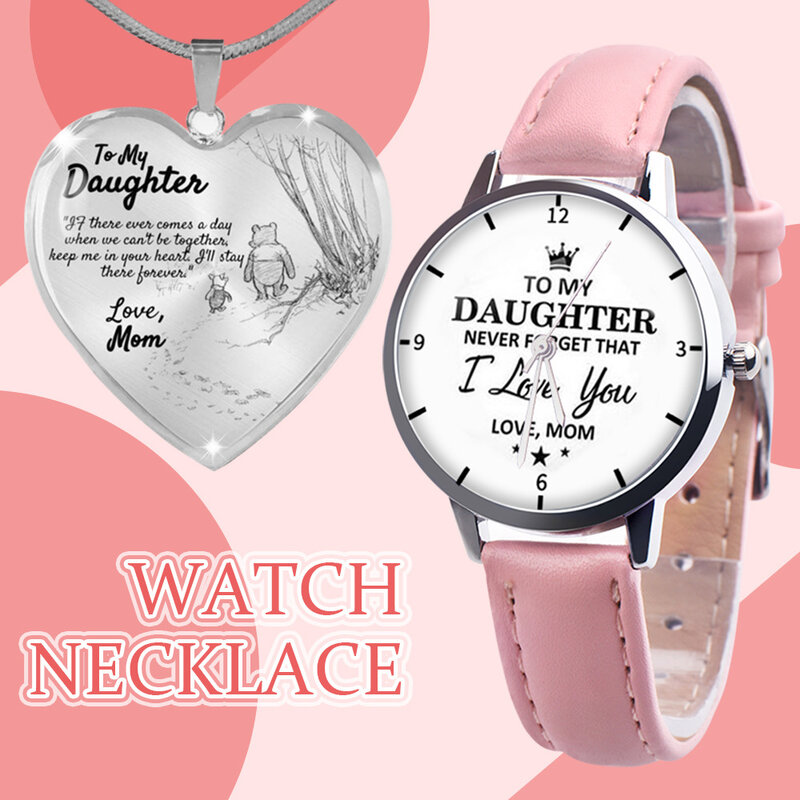 A minha filha personalizado relógio de quartzo com pulseira de couro falso presente da mãe nyz shop