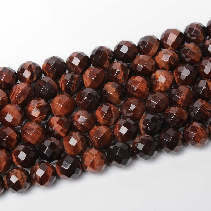 Natural 64Faceted  Red Tiger Eye AAA Fine Gemstone 6 8 10 12mm Round Beads Accessories for Necklace Bracelet Earring DIY Jewelry
