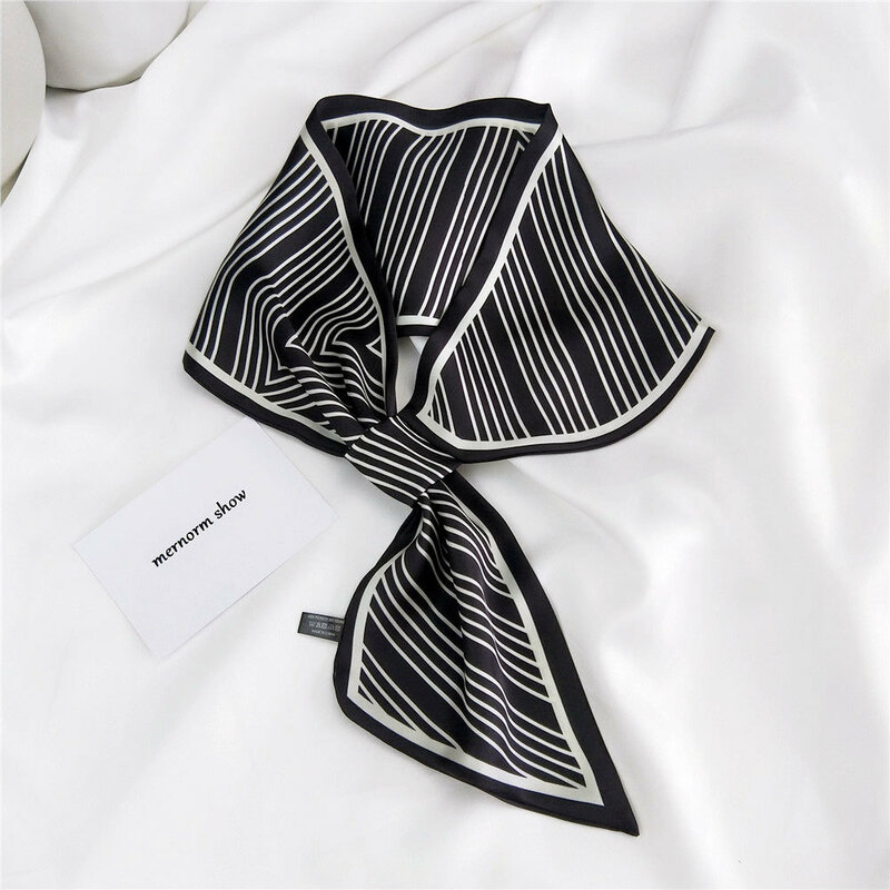 라인 입구 작은 스카프 긴 줄무늬 스카프 여성 패션 전문 장식 스카프와 일치하는 백
