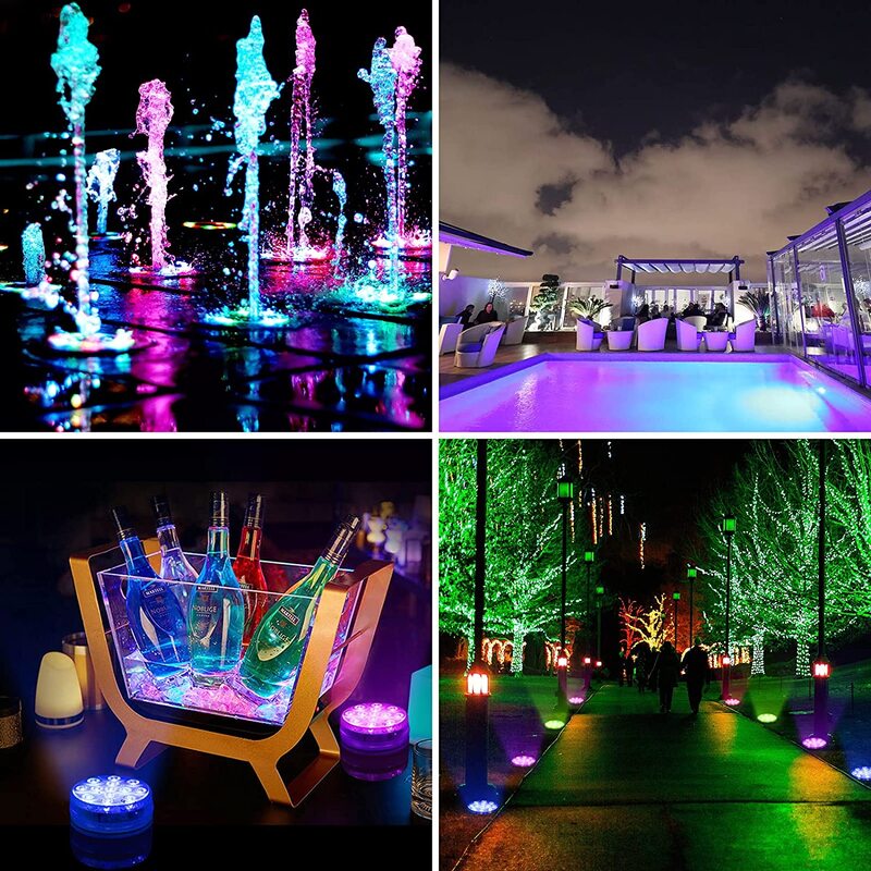 LED Outdoor Swimming Pool Light with Remote Control RGB Diving Light, Portable Underwater Night Light, Suitable for Fountains