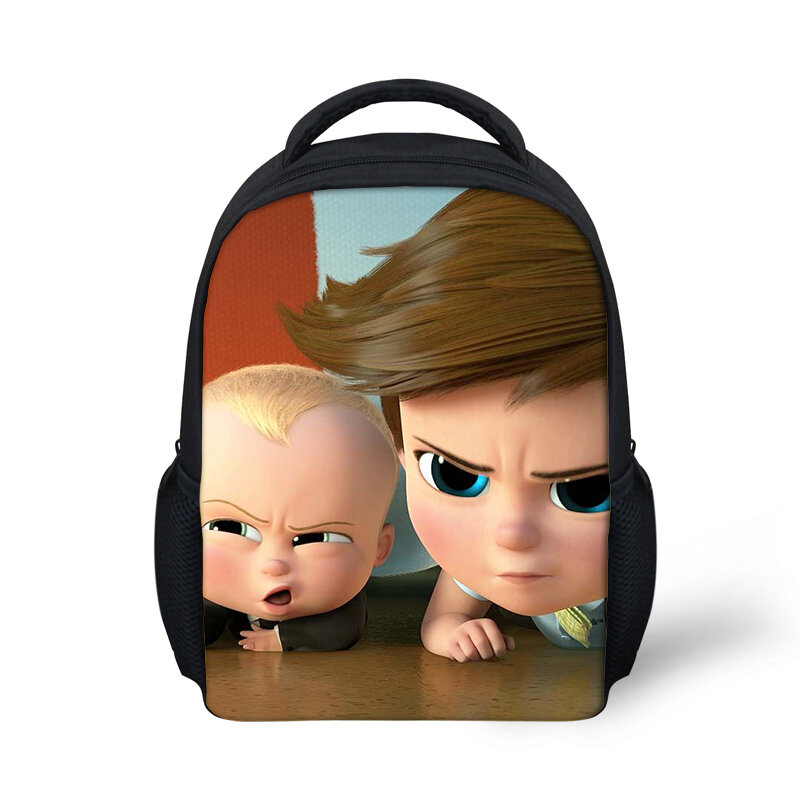 HaoYun-유치원 어린이 배낭, 보스 아기 프린트 패턴 Baies 학교 책 가방, 만화 애니메이션 디자인, 남아/여아 작은 가방