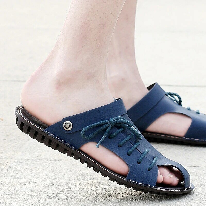 Sandalias De Cuero Para Hombre Sandalia Masculina Couro Sandalet Erkek Sandale Ete Homme Summer Sandals&slippers