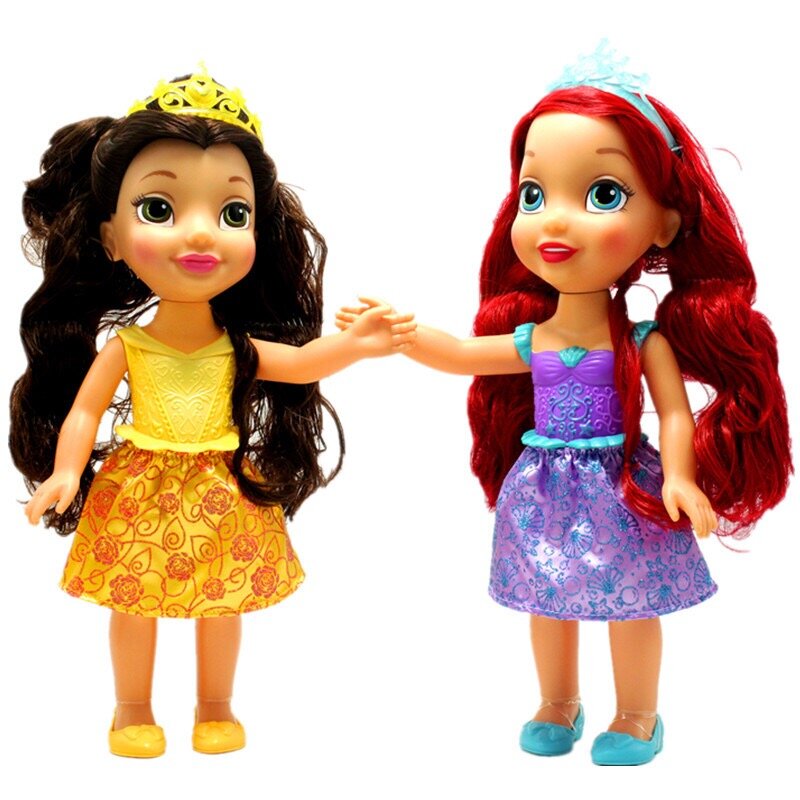Figuras de acción de la princesa de Frozen de Disney, Elsa, Anna, campana, sirena blanca como la nieve, juguetes para jugar a las casitas para niñas, regalos de navidad