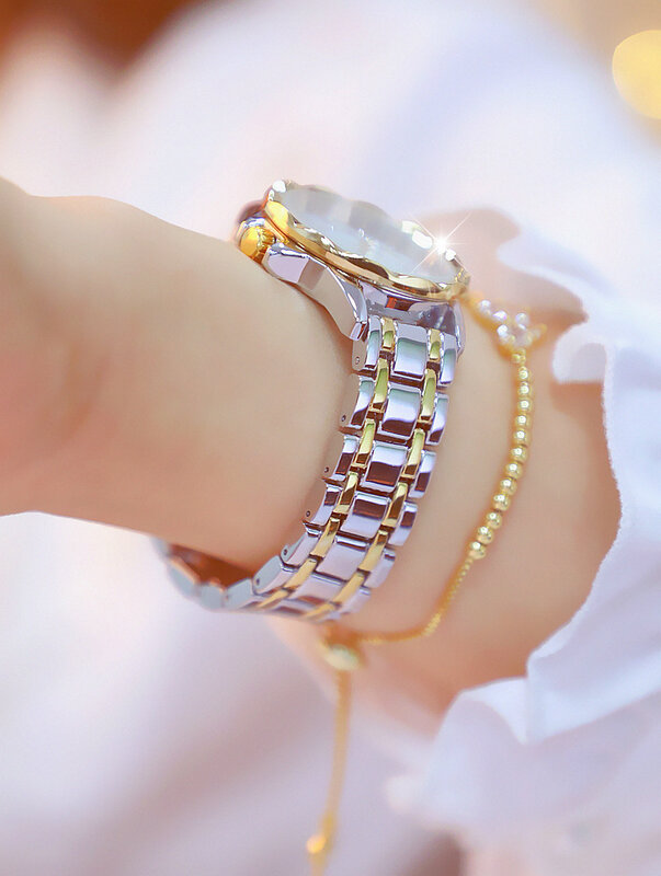 Relógio BS Bee Sister ผู้หญิงนาฬิกา2022 Luxury กันน้ำ Diamond Dial เงินสแตนเลสแฟชั่นนาฬิกาขาย