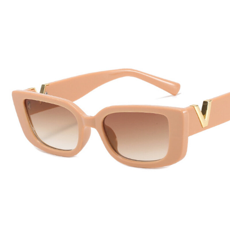 الرجعية مربع النظارات الشمسية امرأة Vintage التدرج مستطيل نظارات شمسية الإناث الفاخرة العلامة التجارية السيدات إطار صغير Gafas دي سول