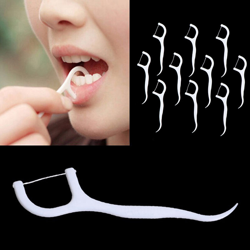 100ชิ้น/ล็อตทันตกรรม Flosser Oral สุขอนามัยทันตกรรม Sticks ทันตกรรมไหมขัดฟัน Oral ฟันหยิบฟันหยิบ ABS ไหมขัดฟัน