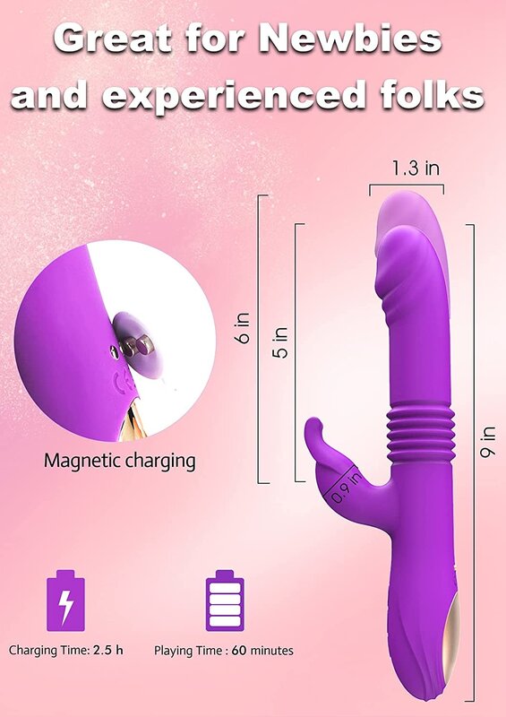 Stieß Kaninchen Vibrator Dildo für Frauen, Clitorals Stimulator für Frauen Vergnügen, Rotierenden G spot Vibrator Sex Spielzeug mit