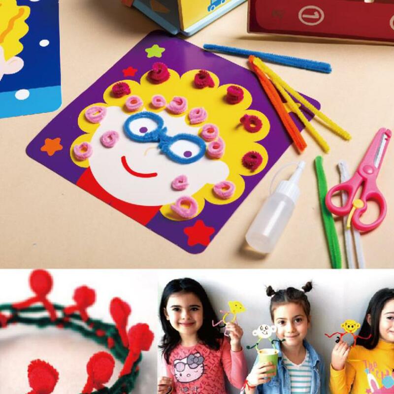 Kuulee Handwork 아이들을위한 DIY 밧줄 그림 그리기 장난감 어린이 다채로운 문자열 페인트 조기 교육 완구 그리기