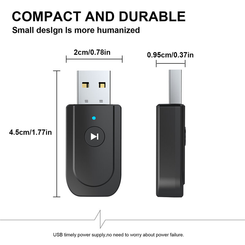 3 In1 USB Wireless Bluetooth-compatible Adapter 5.0 Transmiter for PC TV Speaker Headset Adapter Bluetooth-compatible Receiver