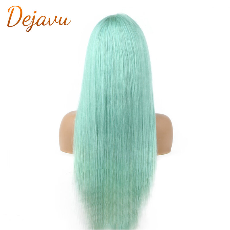 Lake Green Color Straight Human Hair Wigs Frontal Lace wig 32 Inch 613 Lace front Wig 13x4 PrePlucked Remy Hair Wigs for Women