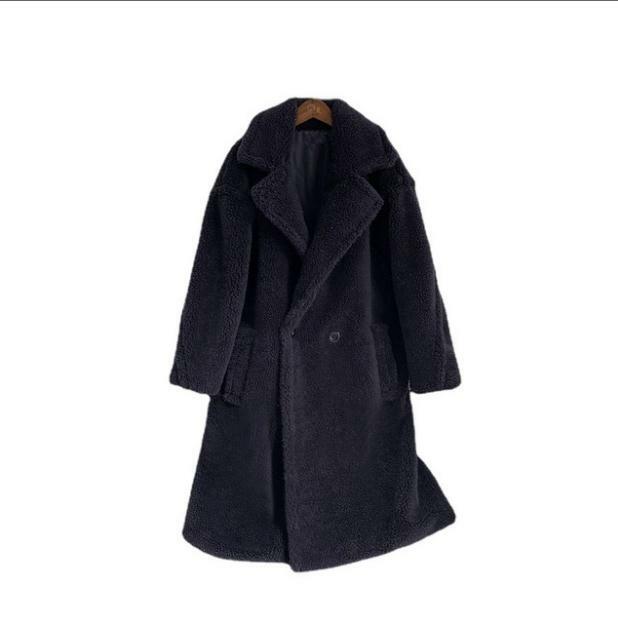 Новинка зимнее плотное теплое однотонное пальто Тедди женское уличное пальто из искусственного меха ягненка женская длинная куртка из иск...