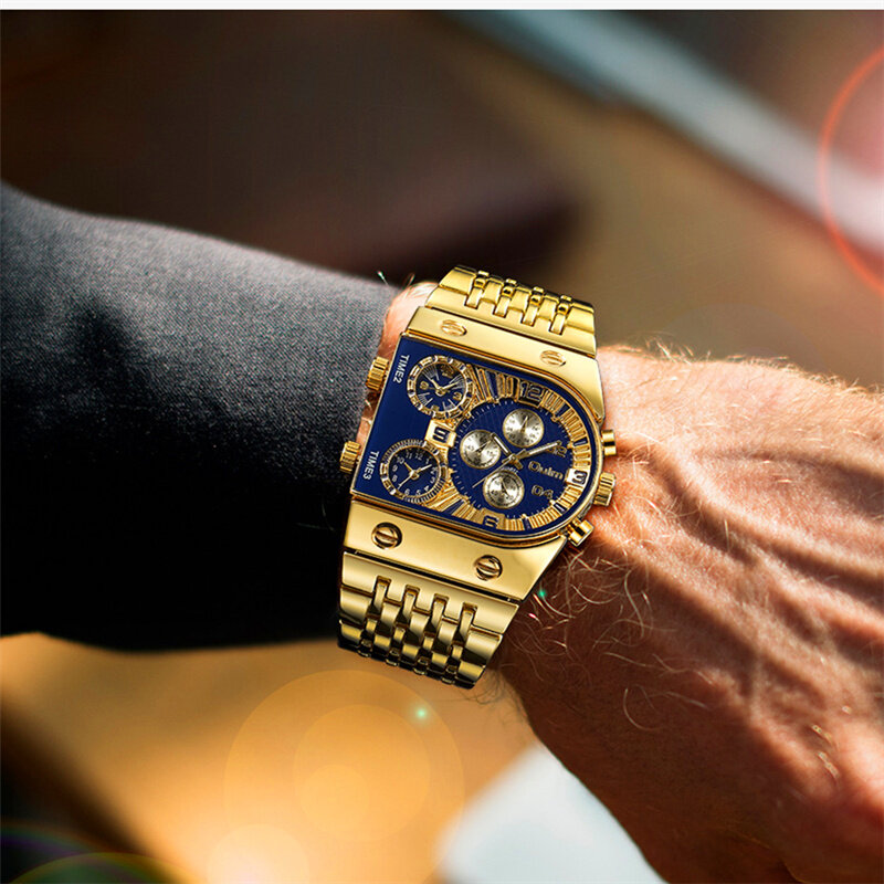 Herren Uhren Top Marke Die verbrechen uhr Gold Uhr Edelstahl Männlichen Armbanduhr Quarz Männer Armbanduhr Relogio Masculino
