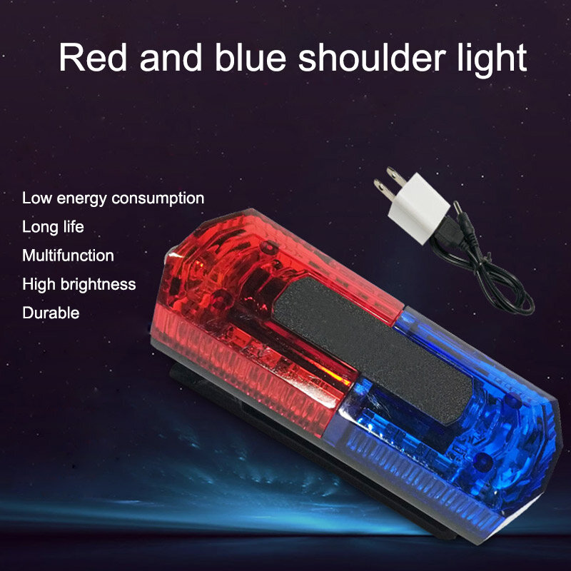 Lalu Lintas Lampu LED Warning Light Stainless Steel Klip Merah Biru Flash Light Rechargeable Malam Peta Kolam Gelap Area Peringatan Lampu