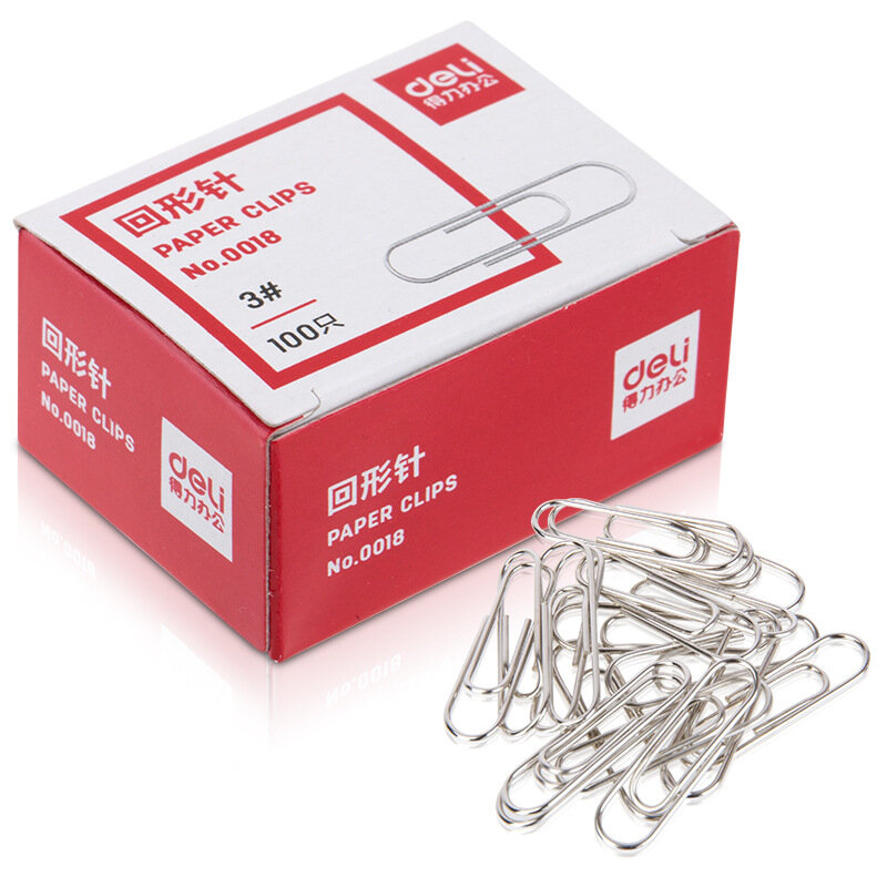 29mm steel core silver paper clip 100pcs paper clip long financial supplies office stationery
