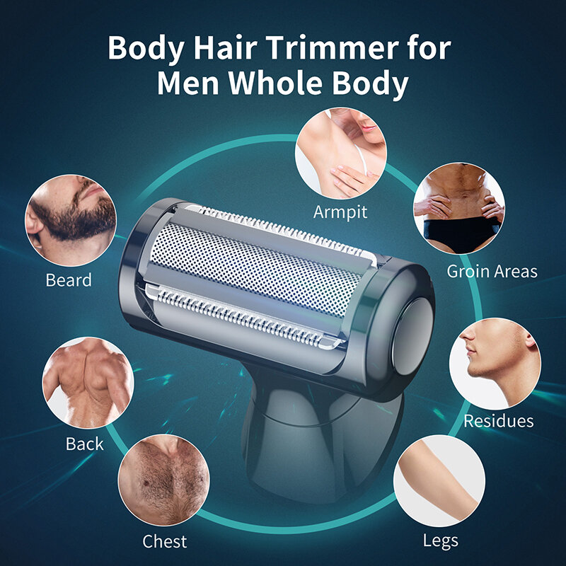 Ksen-Barbeador elétrico para homens, poderoso, molhado, seco, barba, máquina de barbear, barbeador elétrico, aparador, rosto, corpo, depilação, depilador