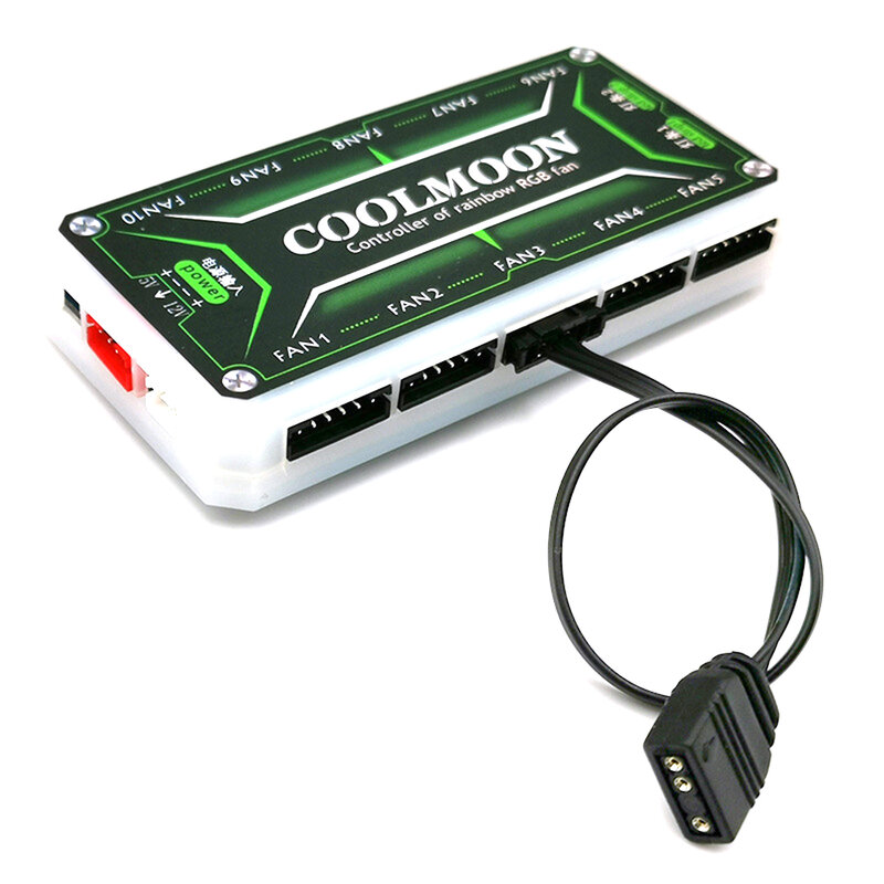 Coolmoon-cabo adaptador pequeno de 4 pinos/6 pinos para 5v, argb, 3 pinos de ventoinha, cabo conversor para cpu