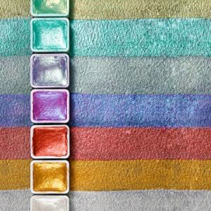 Paul Rubens Solid Watercolor Paint Set 12/24/48 Colors Glitter Metallic Paints Sparkle Effect Pigment Artist Grade Art Supplies