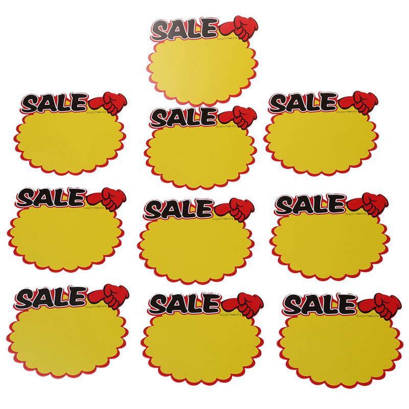 Supermarket Sale Promotion Advertising Sign Price Tags  Paper 10 Pcs