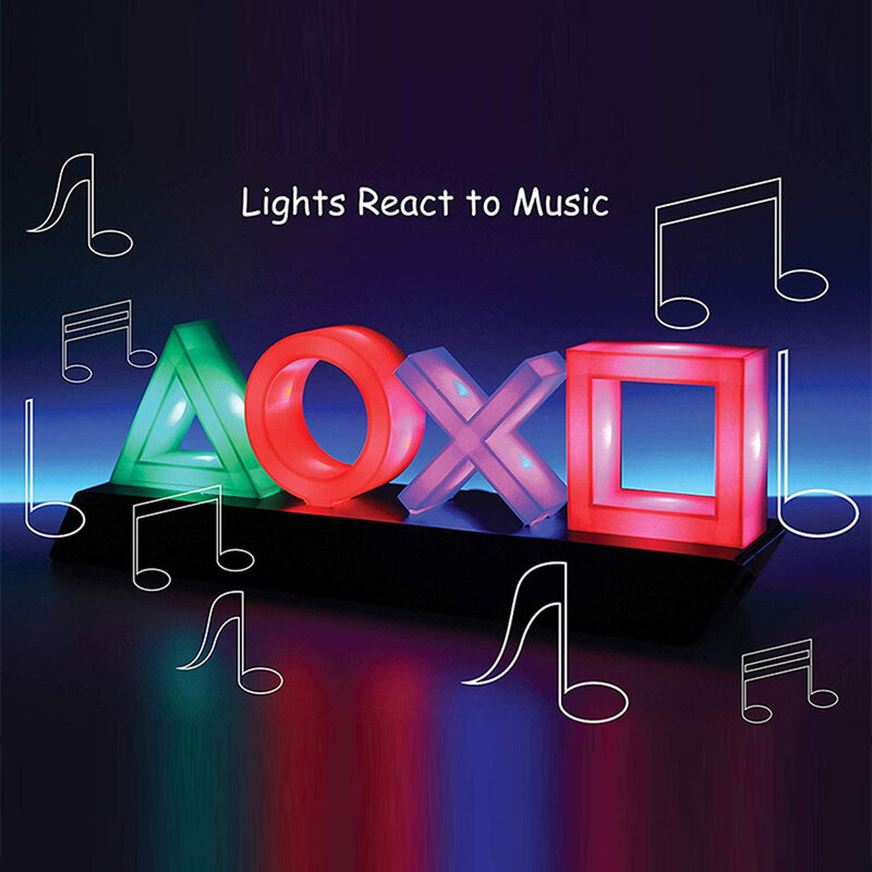 Controllo vocale icona del gioco luce PS4 Mood Flash Lamp atmosfera acrilica insegna luminosa al Neon illuminazione commerciale decorazione da parete per Club