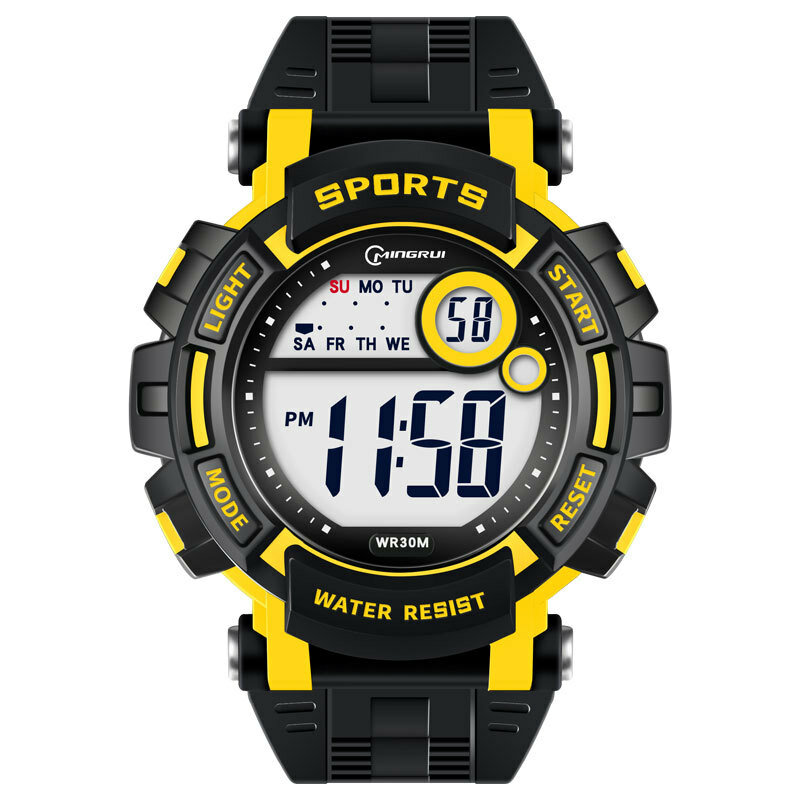 Часы детские спортивные в стиле милитари, водонепроницаемые светодиодные наручные часы с будильником, электронные цифровые