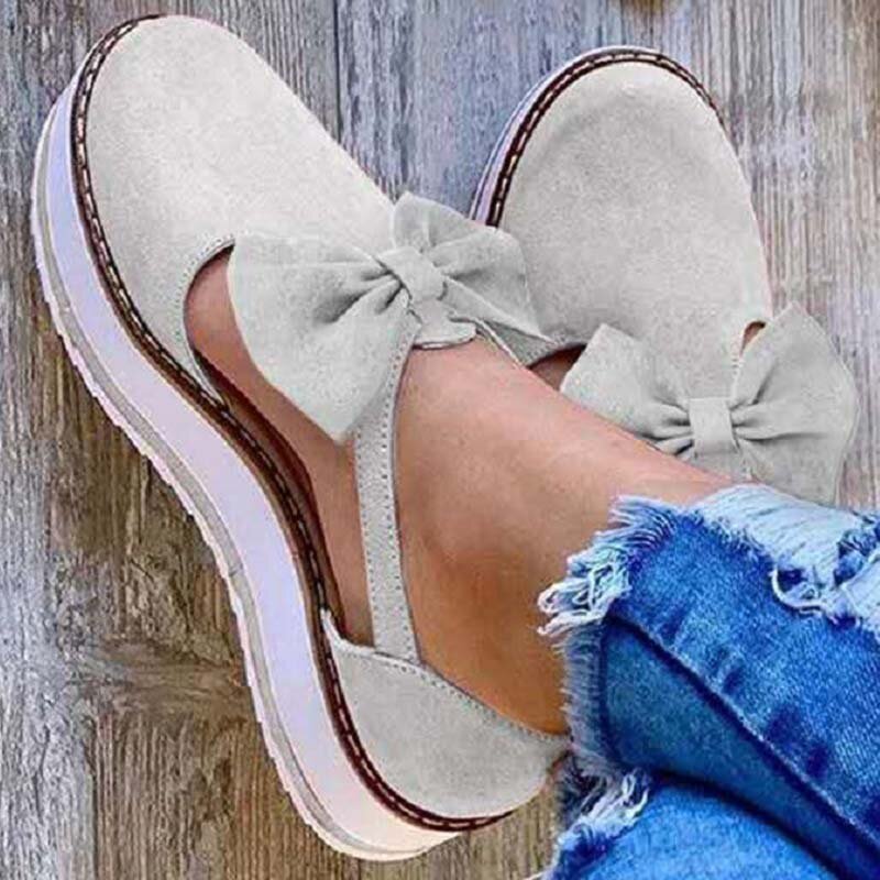 Zapatos informales De costura para Mujer, zapatillas cómodas con lazo De mariposa y borlas, a la moda, para verano, 2021