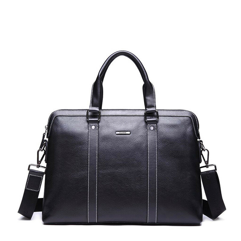 Mode Luxus Männer Tasche Aus Echtem Leder Handtasche Schulter Taschen Business Männer Aktentasche Laptop Tasche
