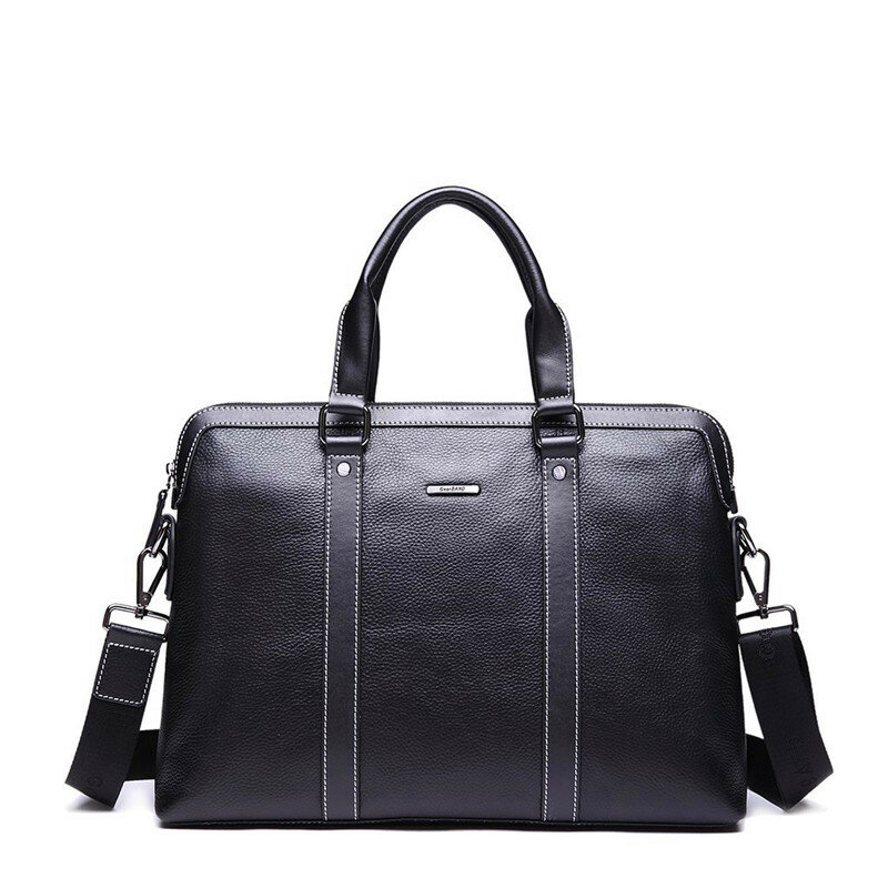 Sac à main de luxe en cuir véritable pour hommes, sac à bandoulière, mallette d'affaires pour ordinateur portable