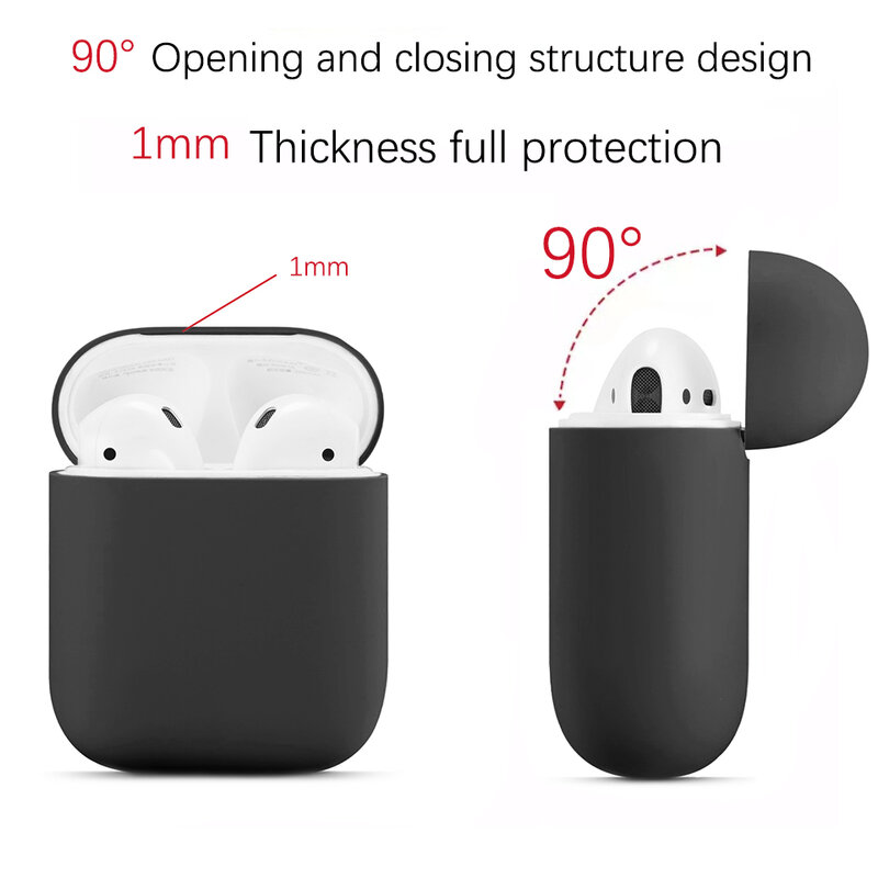 Miękkie silikonowe futerały dla Apple Airpods 1/2 etui ochronne Bluetooth bezprzewodowe słuchawki pokrywa dla Apple air pods etui z funkcją ładowania torby