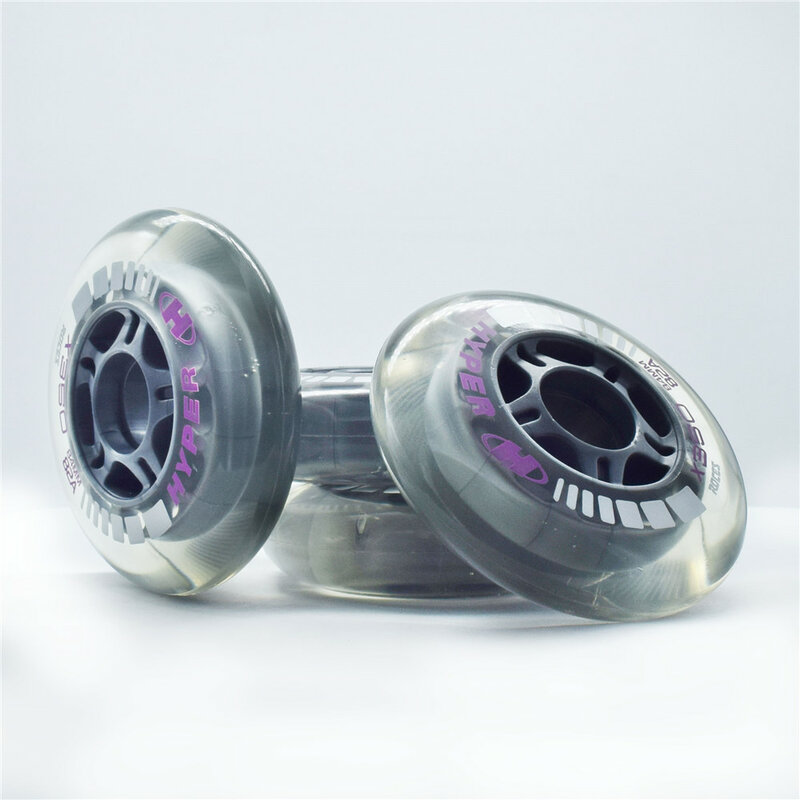 8 шт. 84 мм прозрачные 80 А 82A Эластичные полиуретановые ролики для хоккея роликовые коньки обувь Встроенная шина для скоростного конька rodas Hyper