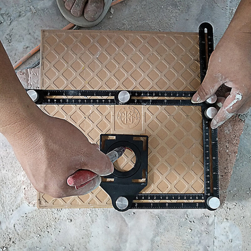 Regla de medición de ángulo múltiple para construcción, regla de posicionamiento plegable de aluminio, herramienta profesional para suelos de baldosas de madera, bricolaje, 2019