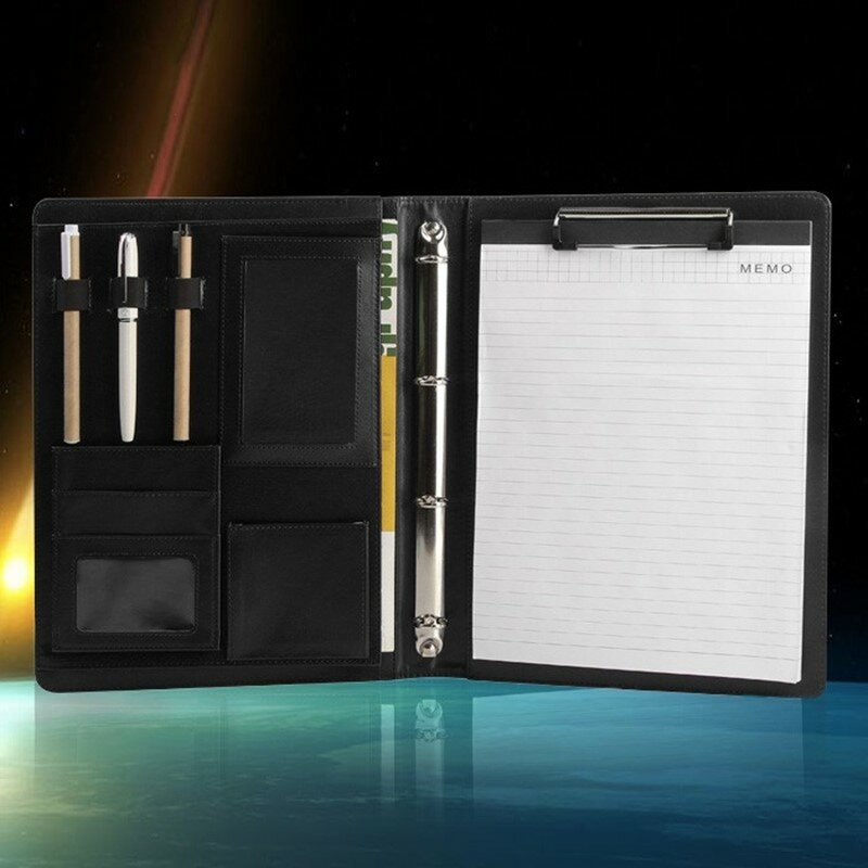 Cartella A4 per documenti borse per File in pelle PU calcolatrice raccoglitore Business pad multifunzione Manager Portfolio forniture per ufficio