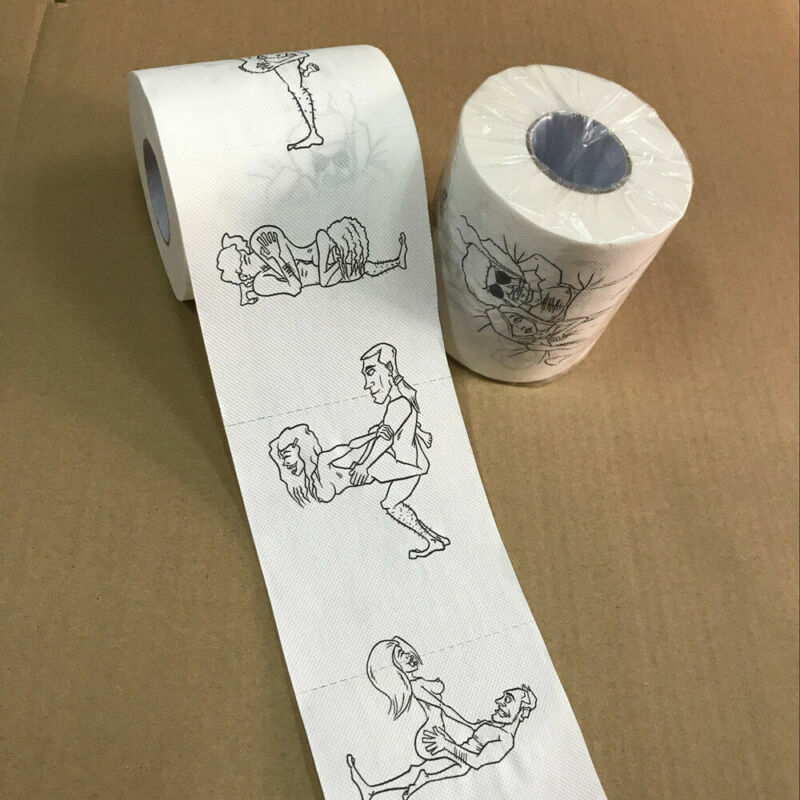 Novo papel higiênico rolos a granel tecido de banho engraçado impresso papel higiênico banheiro branco macio 3 dobras engraçado novidade presente criativo