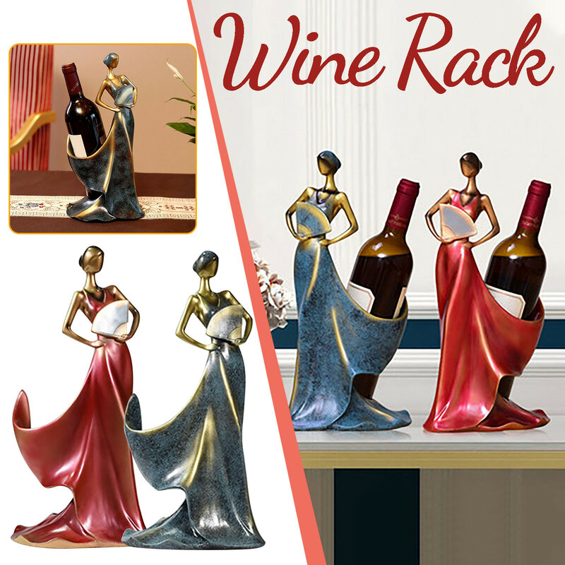Wine Bottle Rack Holder Lady Figurine Sculpture Wedding Beauty Art Décor