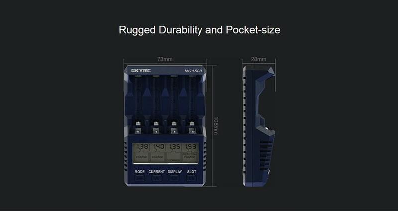 Kuulee Für SKYRC NC1500 5V 2,1 A 4 Slots LCD AA/AAA NiMH Batterie Ladegerät Entlader Analyzer Keine. 7 NiMH Batterie Ladegerät Analysator