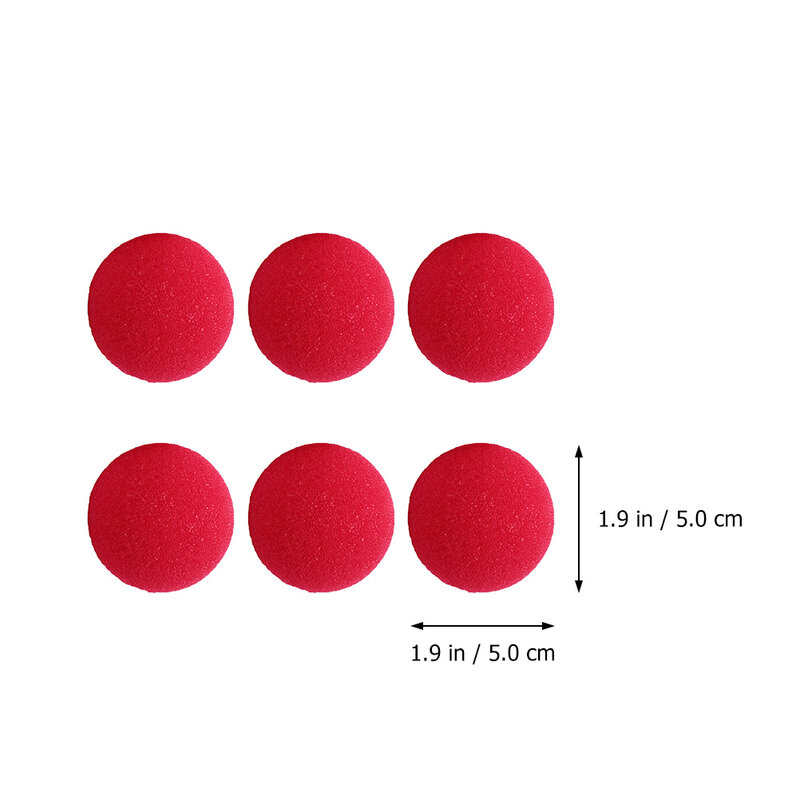 50pcs Clown Sponge Nose Clown Red Nose Ball per Masquerade Cosplay Party